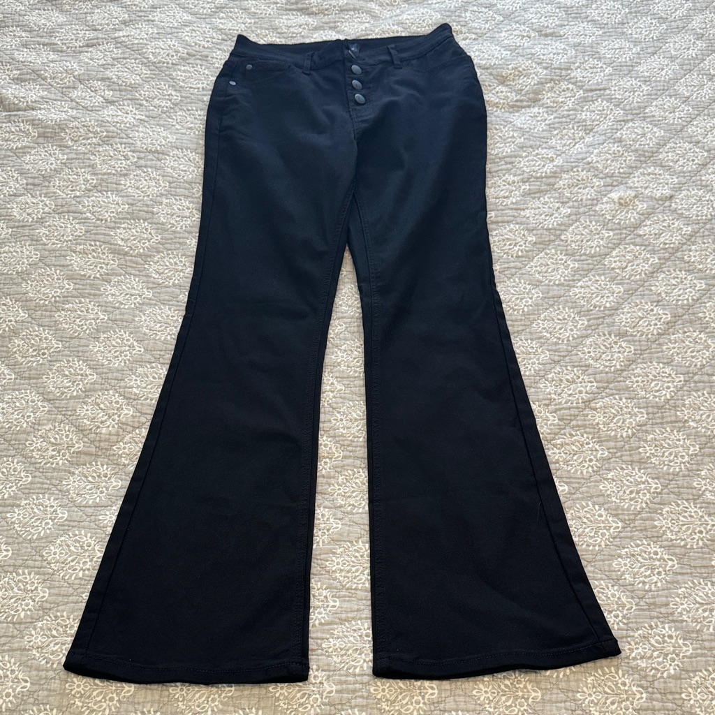 Indigo Poppy Stretch Flare Pants